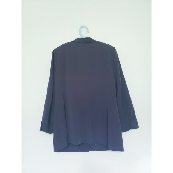 Trousers Etc New York Womens 14 Jacket Navy Blue Button Front Classic Old Money - Picture 2 of 6